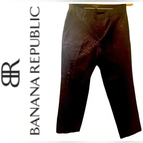 - Banana Republic jacquard cropped pants, black. NWT - Picture 1 of 6